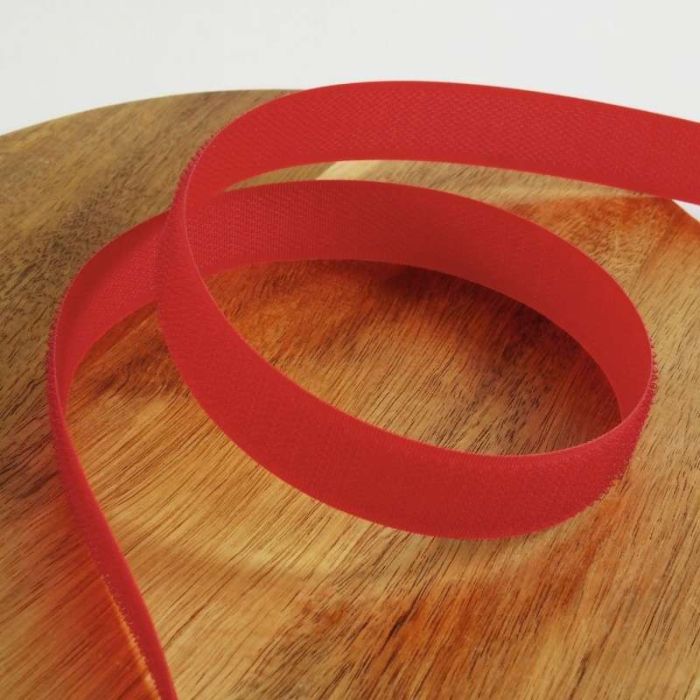 Bande scratch type Velcro à coudre 20 mm - Rouge x 10 cm