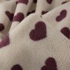 Tissu fausse fourrure Teddy mouton coeur - pourpre x 10 cm