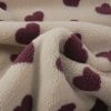 Tissu fausse fourrure Teddy mouton coeur - pourpre x 10 cm