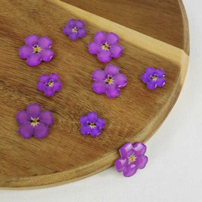 Bouton fleur pensée - violet x 1