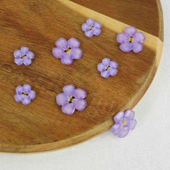 Bouton fleur pensée - violet lilas x 1