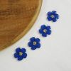 Bouton fleur pensée - bleu indigo x 1
