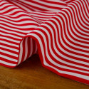 Tissu popeline de coton à rayures - rouge x 10 cm