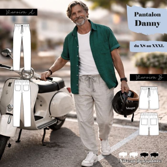 Danny - Patron pantalon / bermuda homme - Super Bison