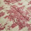 Tissu matelassé réversible toile de Jouy - rouge x 10 cm