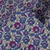 Kit couture - pochette ordinateur matelassée fleurs indiennes cobalt