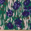 Tissu coton enduit fleurs bleues - vert x 10 cm