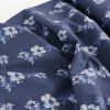 Tissu popeline coton fleurs haute couture - bleu marine x 10 cm
