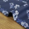 Tissu popeline coton fleurs haute couture - bleu marine x 10 cm