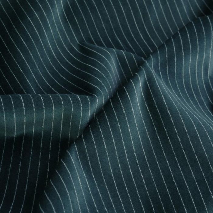 Tissu velours ras rayures haute couture - vert canard x 10 cm