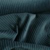 Tissu velours ras rayures haute couture - vert canard x 10 cm