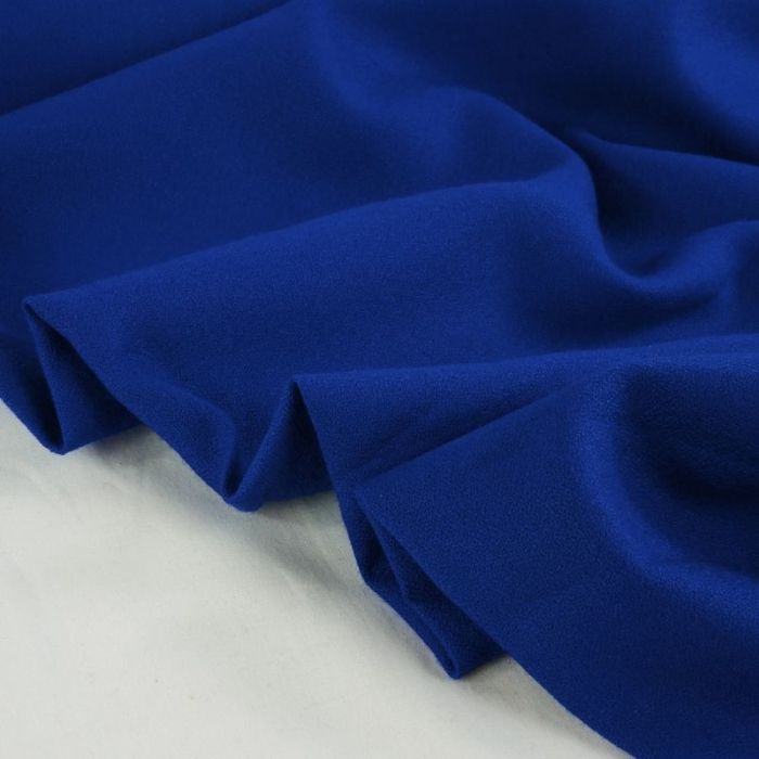 Tissu Crêpe de laine haute couture - bleu roi x 10 cm