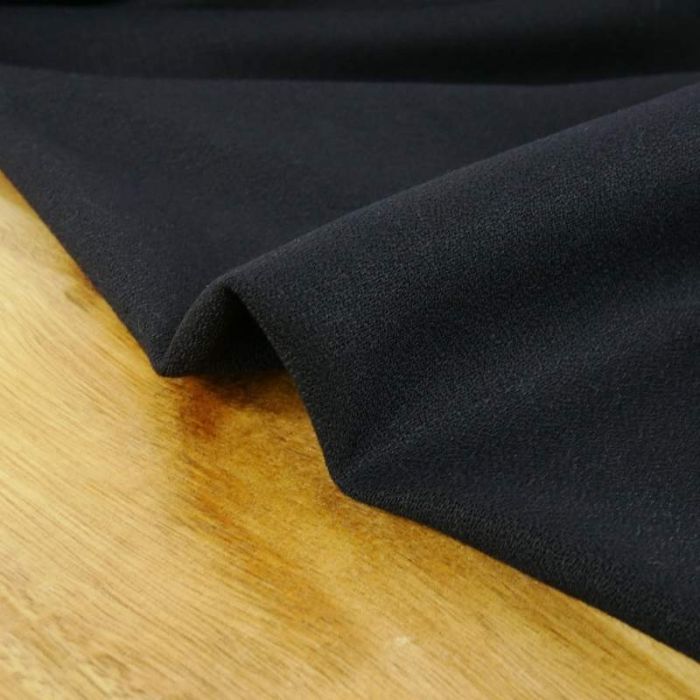 Tissu Crêpe de laine haute couture - bleu foncé x 10 cm