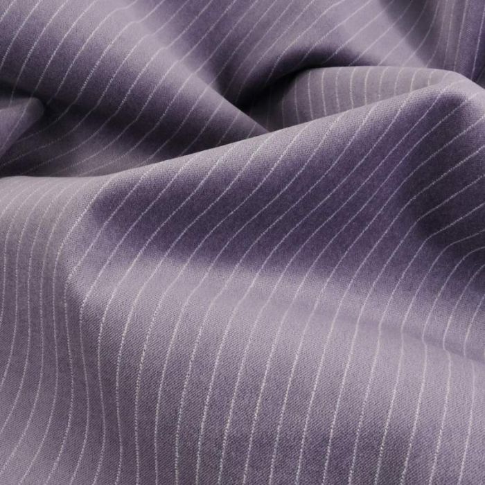 Tissu velours ras rayures haute couture - lilas x 10 cm