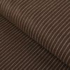 Tissu lainage fin rayures haute couture - marron x 10 cm