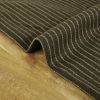 Tissu lainage fin rayures haute couture - vert kaki x 10 cm