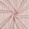 Tissu double gaze vichy fleurs - rose clair x 10 cm