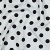 Tissu viscose à pois - blanc x 10 cm