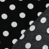 Tissu viscose gros pois - noir x 10 cm