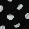 Tissu viscose gros pois - noir x 10 cm