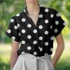 Tissu viscose gros pois - noir x 10 cm