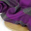 Tissu lainage cachemire carreaux haute couture - violet x 10 cm