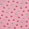 Tissu velours milleraies cerises foil - rose x 10 cm