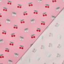Tissu velours milleraies cerises foil - rose x 10 cm