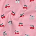 Tissu velours milleraies cerises foil - rose x 10 cm