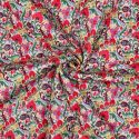 Tissu coton matelassé réversible fleurs - multicolore x 10 cm