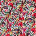 Tissu coton matelassé réversible fleurs - multicolore x 10 cm