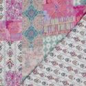 Tissu double gaze matelassée réversible patchwork - pastel x 10 cm