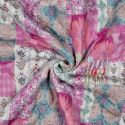 Tissu double gaze matelassée réversible patchwork - pastel x 10 cm