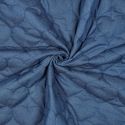 Tissu matelassé chambray coeurs - bleu jean x 10 cm