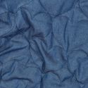 Tissu matelassé chambray coeurs - bleu jean x 10 cm