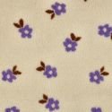 Tissu fausse fourrure sherpa fleurs lilas - écru x 10 cm