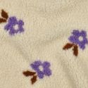 Tissu fausse fourrure sherpa fleurs lilas - écru x 10 cm