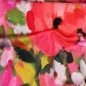 Tissu sweat french terry floral - rose x 10 cm