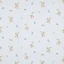 Tissu popeline coton coton bio oies - blanc x 10 cm