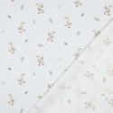 Tissu popeline coton coton bio oies - blanc x 10 cm