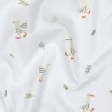 Tissu popeline coton coton bio oies - blanc x 10 cm