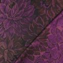 Tissu jacquard habillement fleurs lurex - violet x 10 cm
