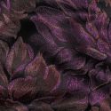 Tissu jacquard habillement fleurs lurex - violet x 10 cm