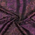 Tissu jacquard habillement fleurs lurex - violet x 10 cm