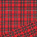 Tissu tartan carreaux écossais stretch - rouge x 10 cm