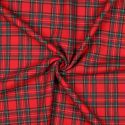 Tissu tartan carreaux écossais stretch - rouge x 10 cm