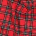 Tissu tartan carreaux écossais stretch - rouge x 10 cm
