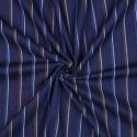 Tissu denim rayures camel - bleu brut x 10 cm