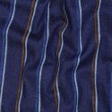 Tissu denim rayures camel - bleu brut x 10 cm