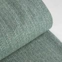Tissu lainage tweed chevrons haute couture - vert x 10 cm
